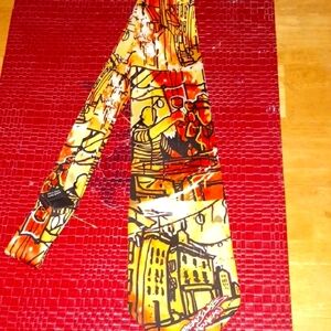 George Vibrant Orange and Yellow Tie